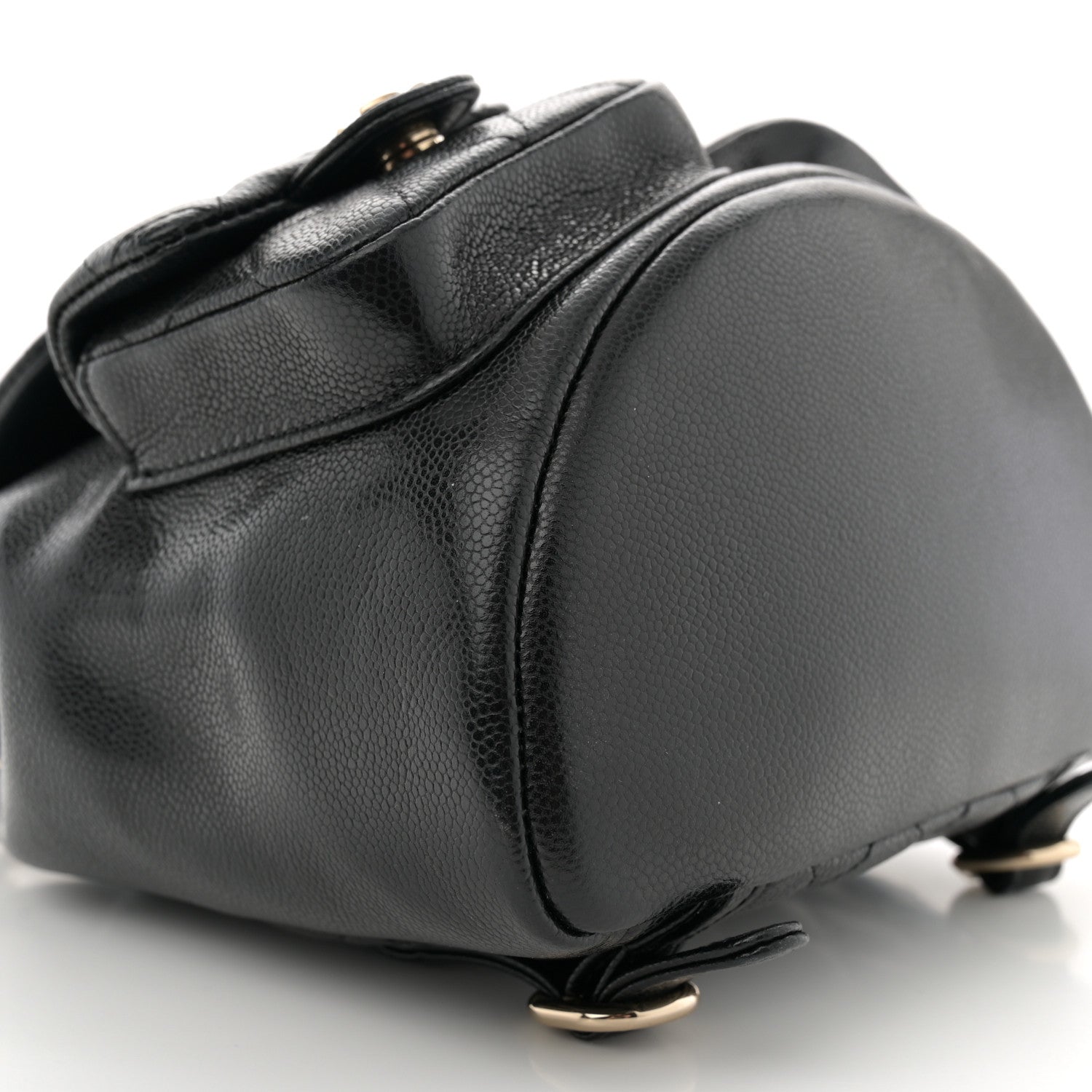 Chanel Shiny Caviar Quilted Medium Duma Pockets Drawstring Backpack Black 9 of 10