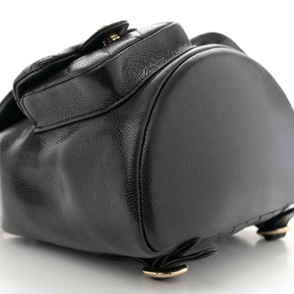Chanel Shiny Caviar Quilted Medium Duma Pockets Drawstring Backpack Black 9 of 10