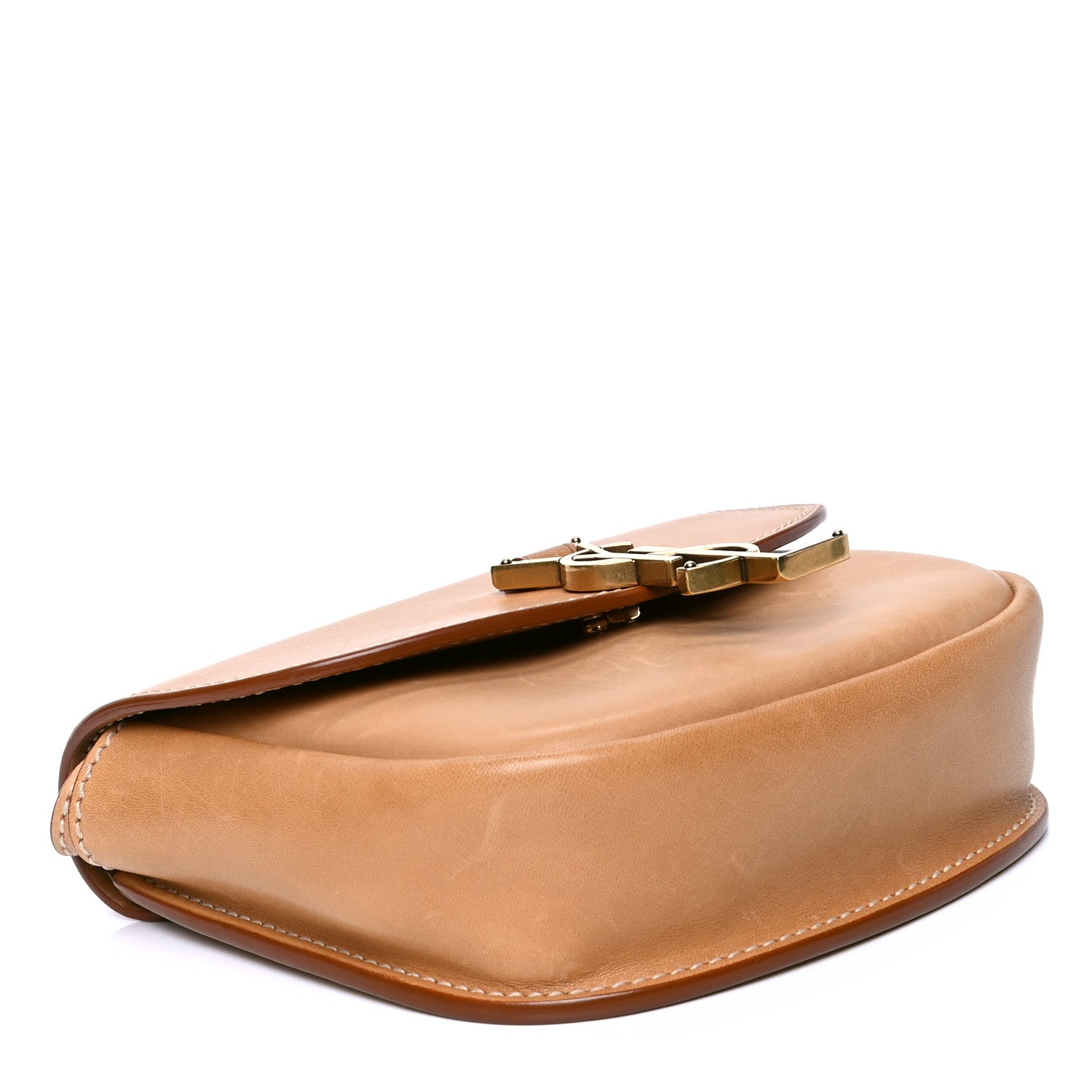 Saint Laurent Smooth Calfskin Mini Classic Monogram Kaia Satchel Tan 3 of 6