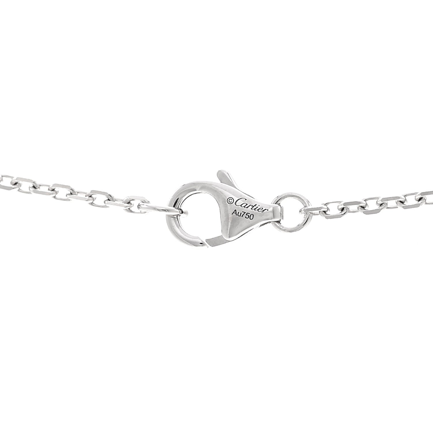 Cartier 18K White Gold Diamond Interlocking LOVE Paved Necklace 4 of 4