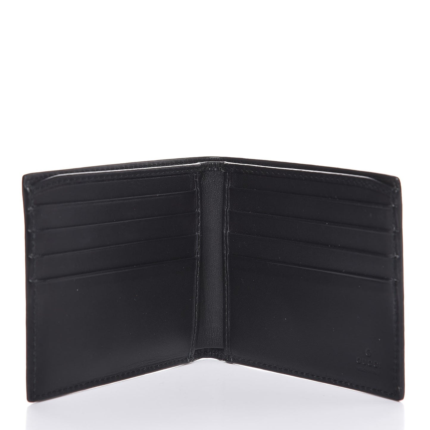 GG Supreme Monogram Selleria Calfskin Tiger Nice Bi-Fold Wallet Beige Ebony Multicolor Black