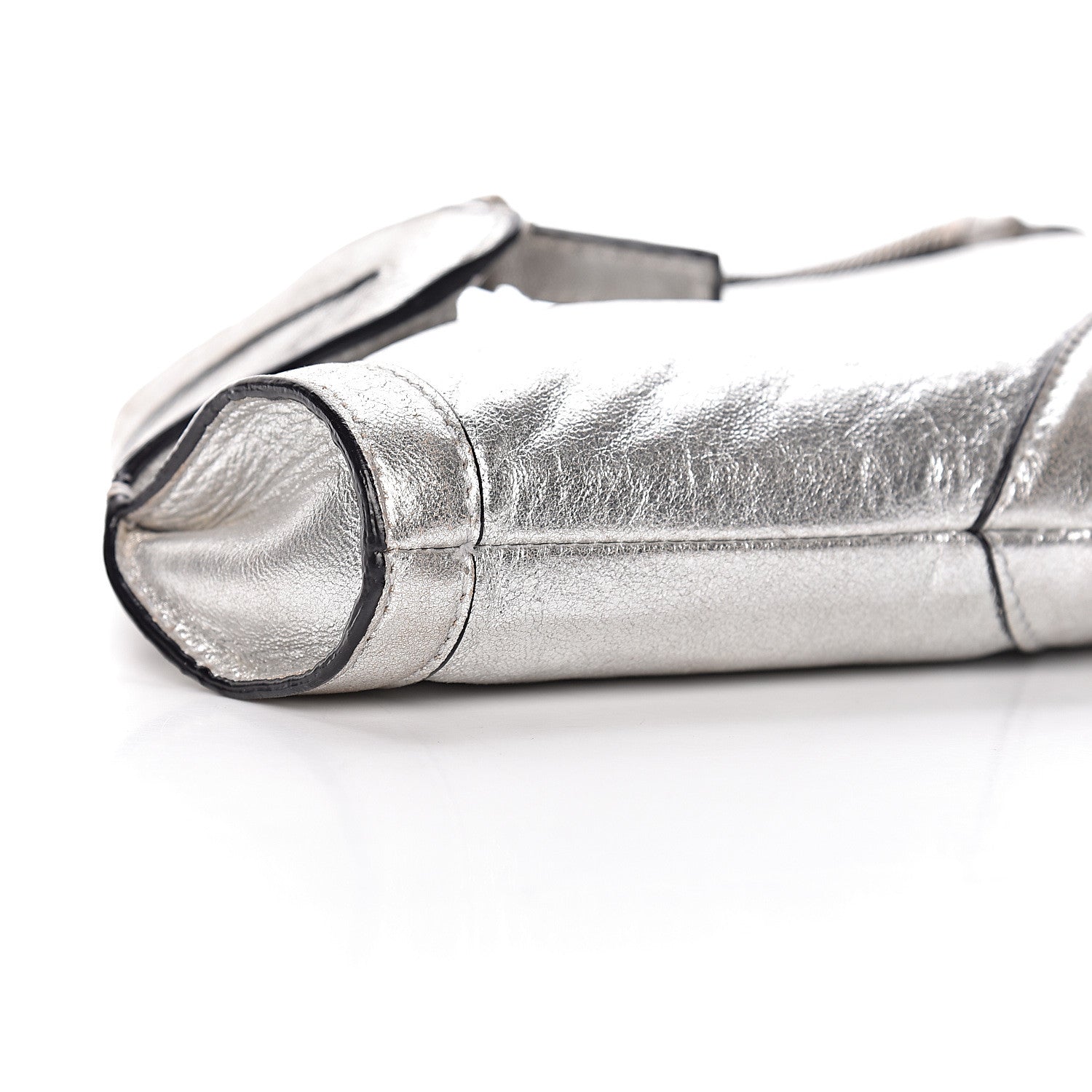 Alexander McQueen Metallic Lambskin De Manta Clutch Silver 11 of 12