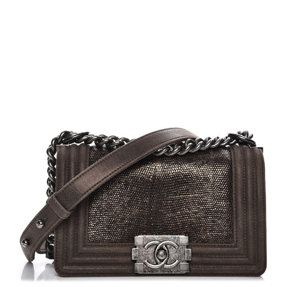 Chanel Metallic Lizard Small Boy Flap Bronze 1 of 10