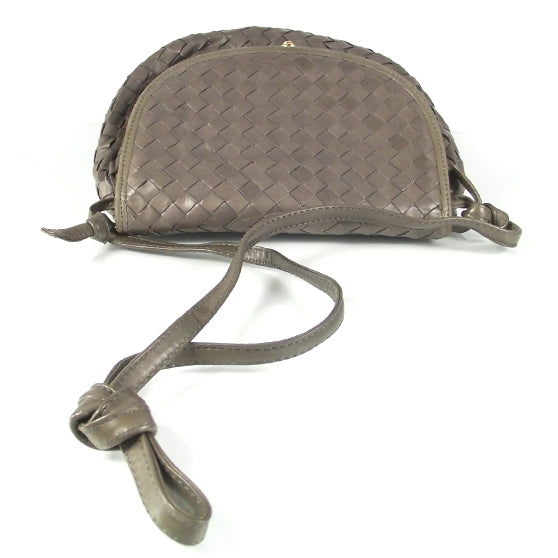 Vintage Woven Fold Over Shoulder Bag Gray