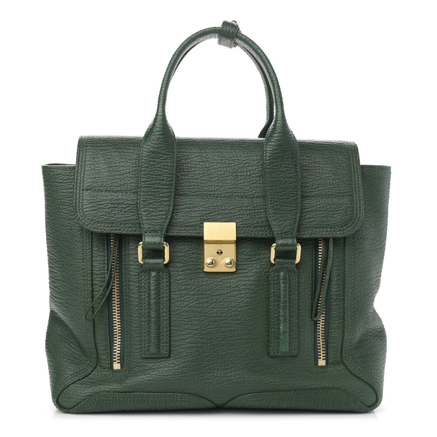 3.1 Phillip Lim Textured Calfskin Medium Pashli Satchel Jade 1 of 17
