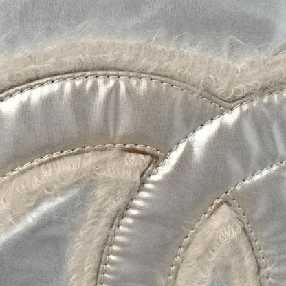 Chanel Vinyl Mohair Trimmed CC Bonbons Tote Silver 14 of 15