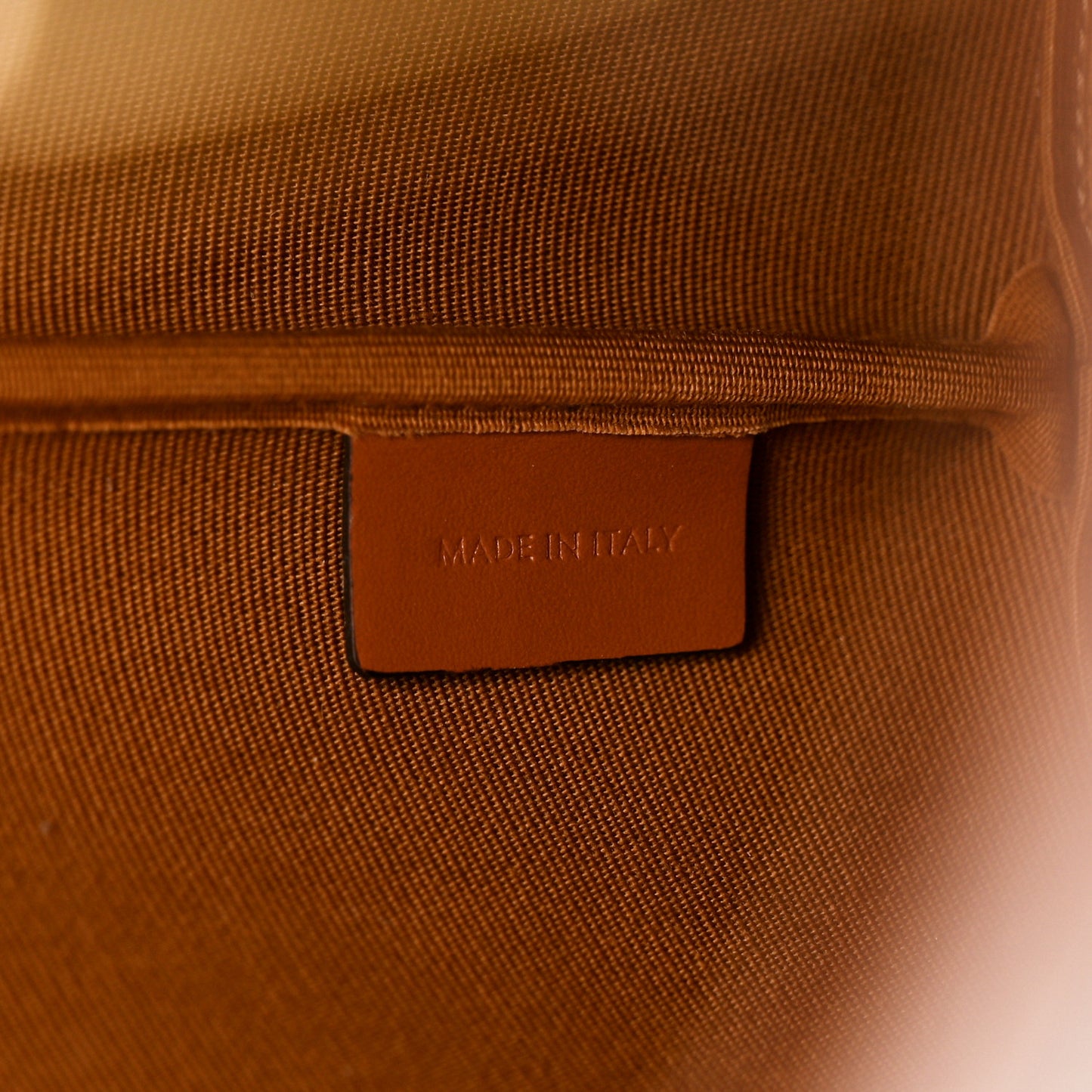 Triomphe Canvas Calfskin Small Bucket Bag Tan