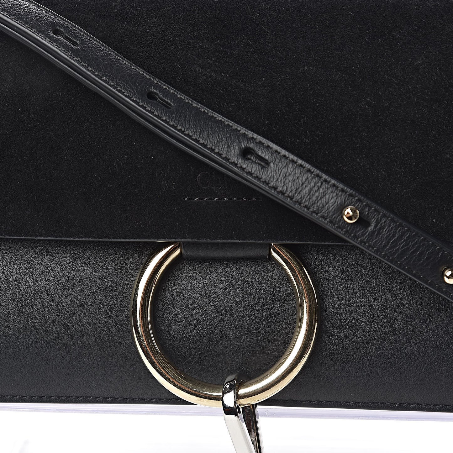 Suede Calfskin Small Faye Shoulder Bag Black