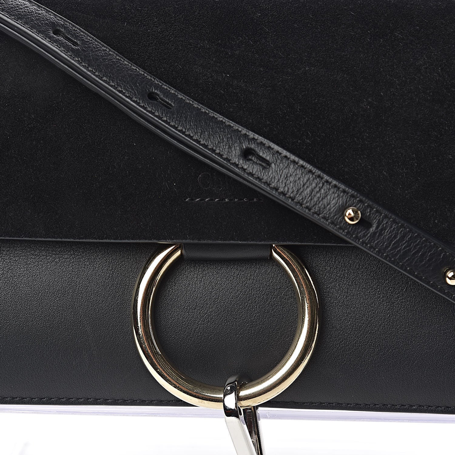 Chloe Suede Calfskin Small Faye Shoulder Bag Black 11 of 11