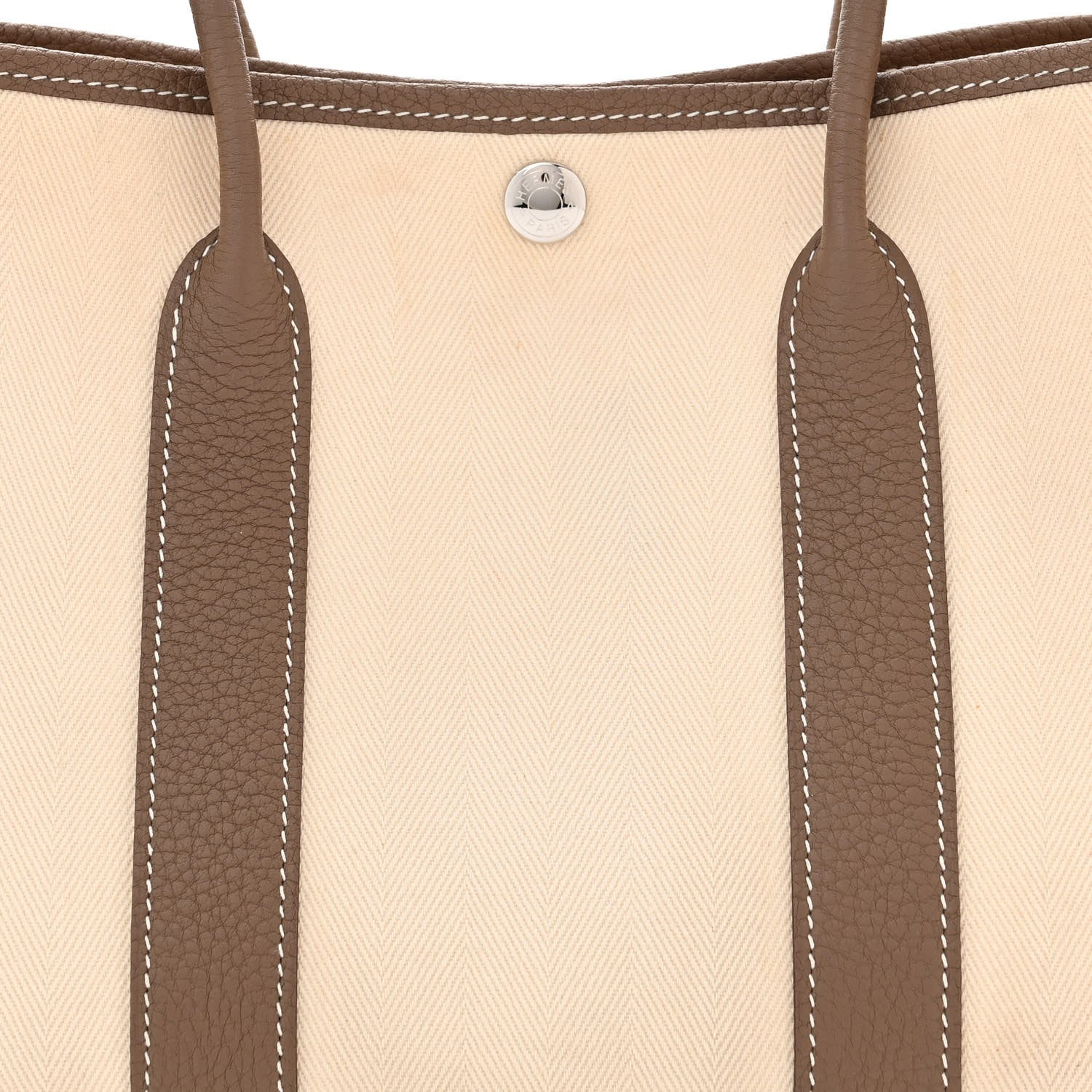 Hermes Grand Chevron Weave Negonda Garden Party 30 TPM Tote Beton Etoupe 8 of 10