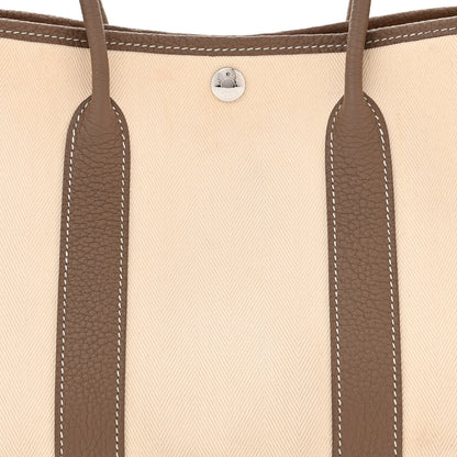 Hermes Grand Chevron Weave Negonda Garden Party 30 TPM Tote Beton Etoupe 8 of 10