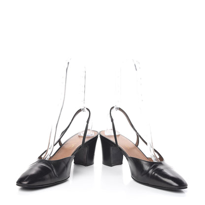 Chanel Calfskin Cap Toe CC Slingback Pumps 41.5 Black 5 of 25