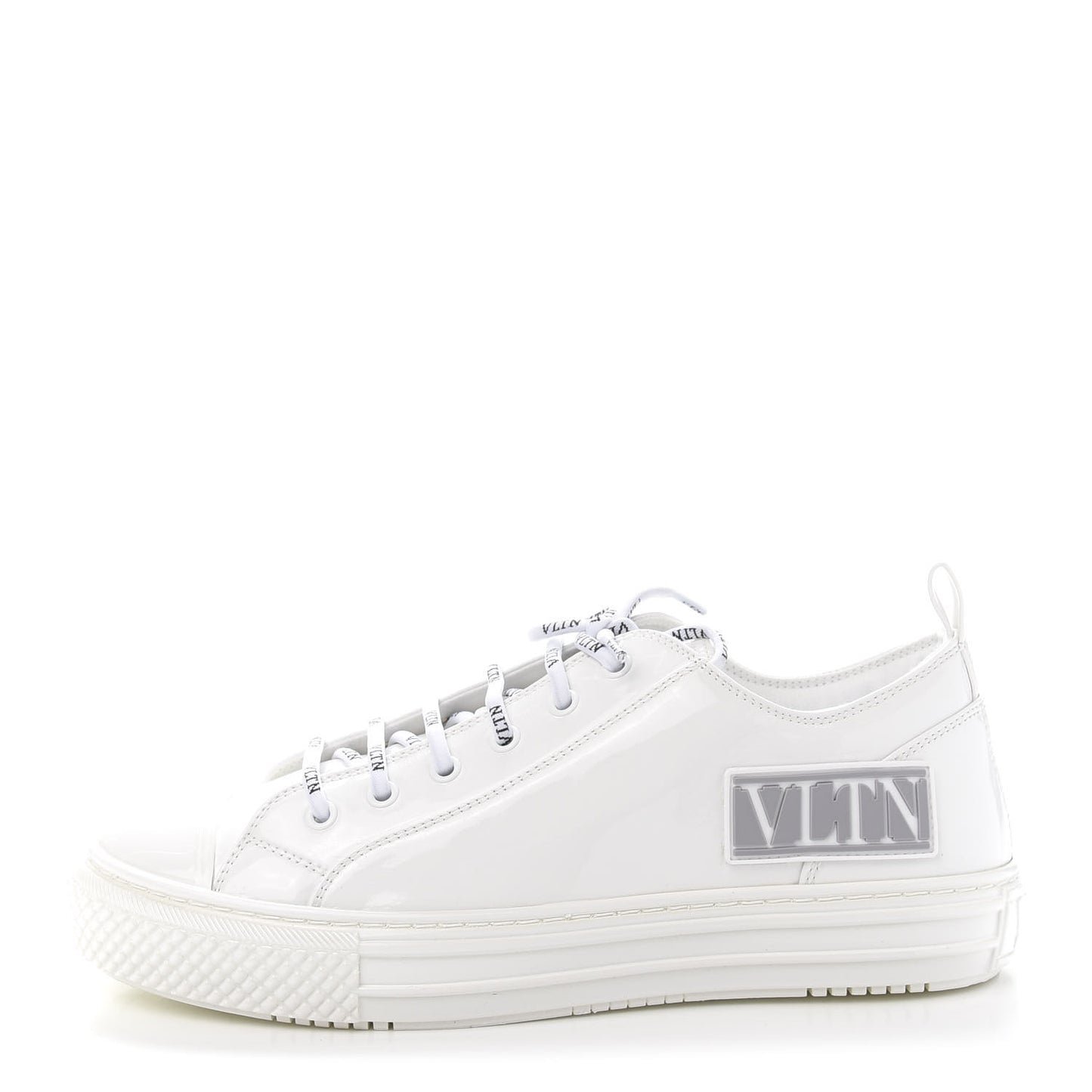 Patent Calfskin Womens Giggies Low Top Sneakers 40 White