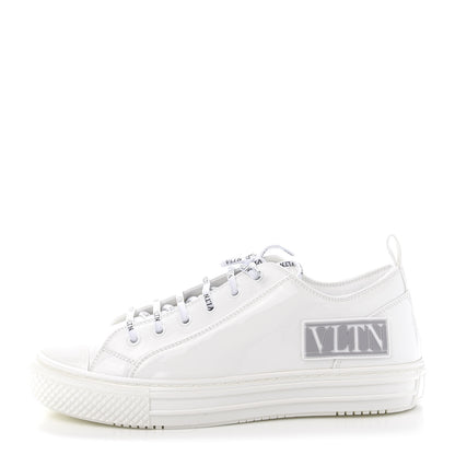 Valentino Garavani Patent Calfskin Womens Giggies Low Top Sneakers 40 White 1 of 10