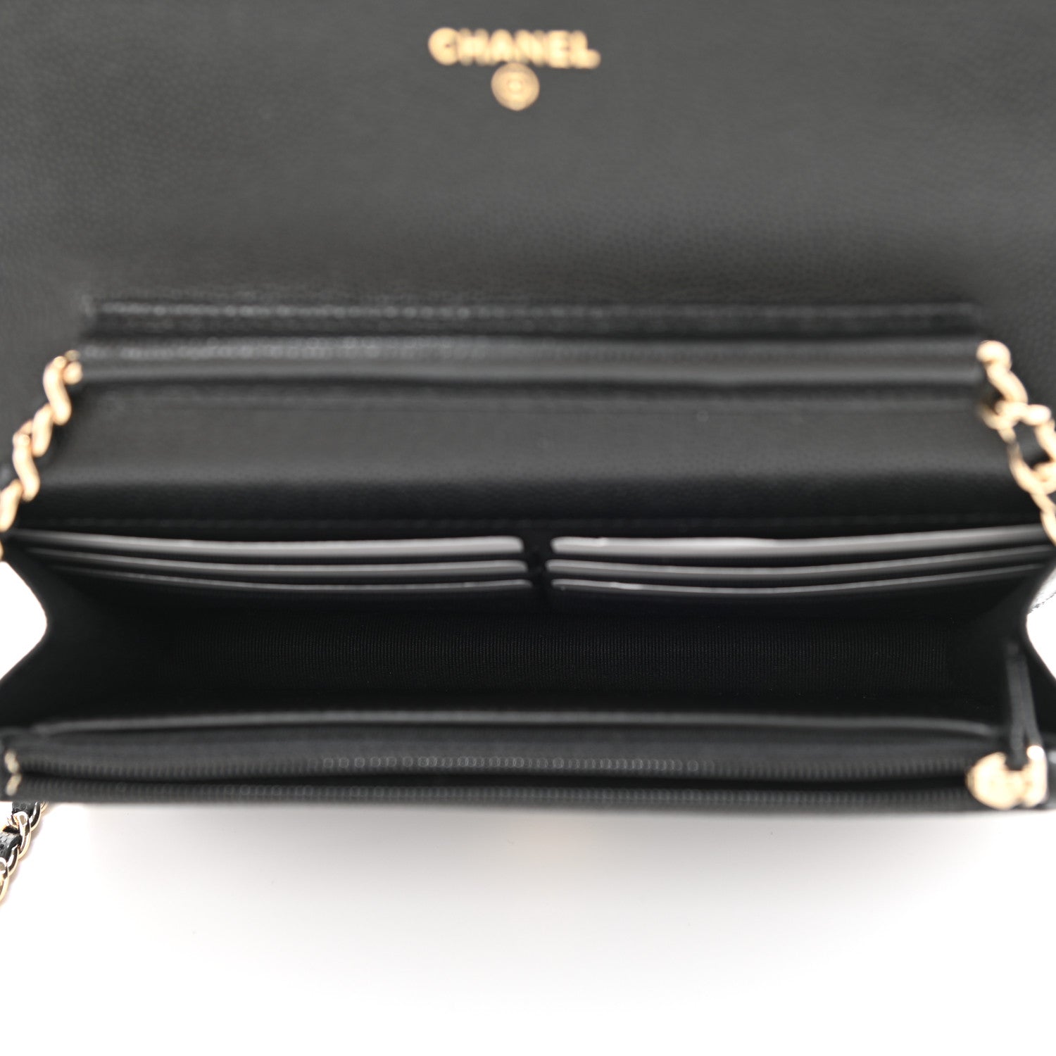 Chanel Caviar Quilted Crystal CC Wallet On Chain WOC Black 5 of 10