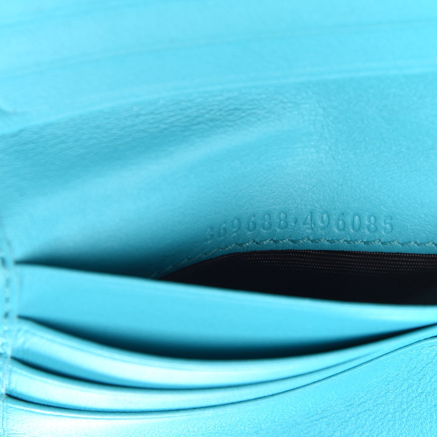 Gucci Shade Lux Calfskin Swarovski Crystal Mini GG Sparkling French Flap Wallet Turquoise 7 of 12
