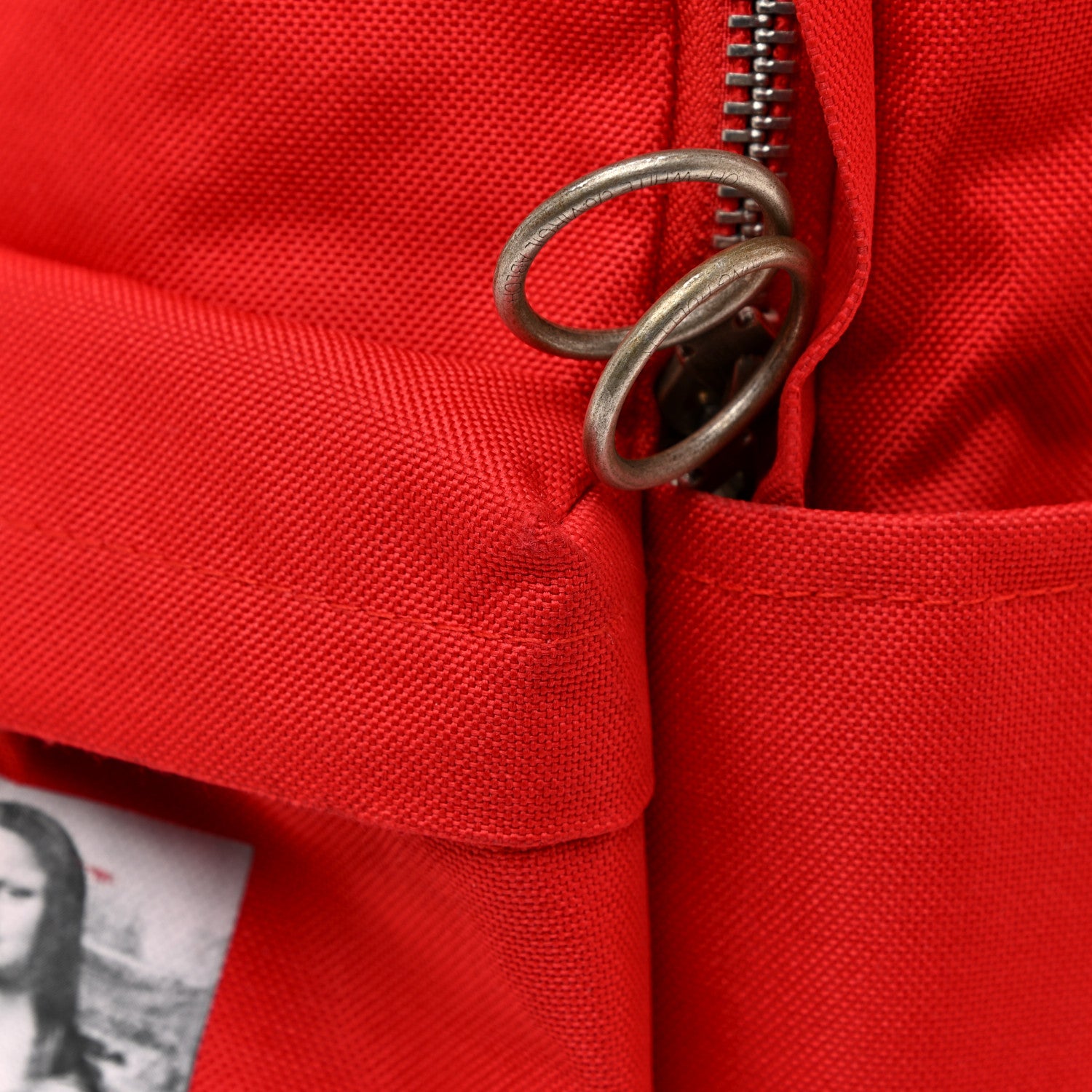 Chloe OFF-WHITE Canvas Mona Lisa Backpack Red 28 of 30