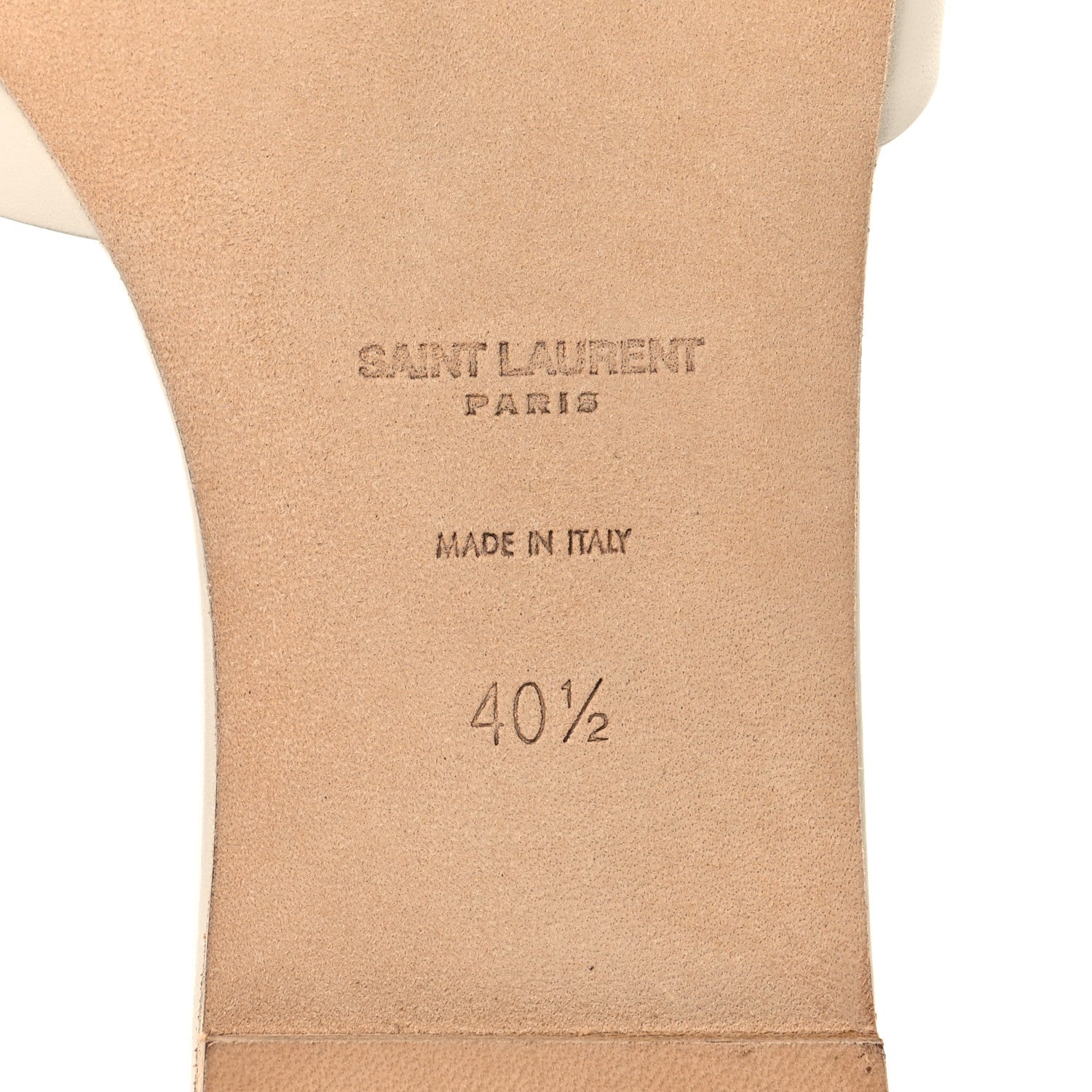 Saint Laurent Calfskin Tribute 05 Slide Sandals 40.5 Porcellana 8 of 10