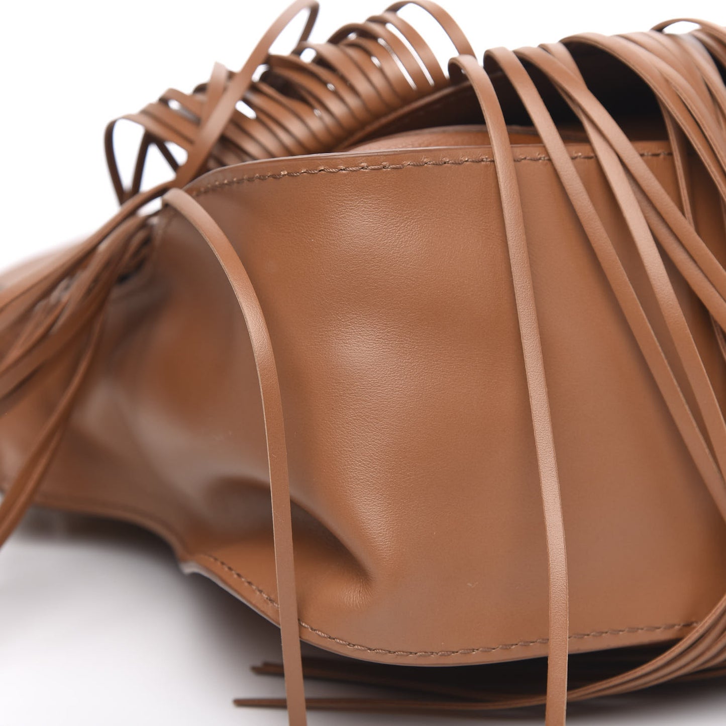 Calfskin Medium Marcie Multi Fringe Satchel Tan