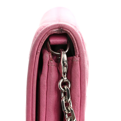 Christian Dior Lambskin Cannage Lady Dior Rendezvous Wallet On Chain Fuchsia 17 of 17