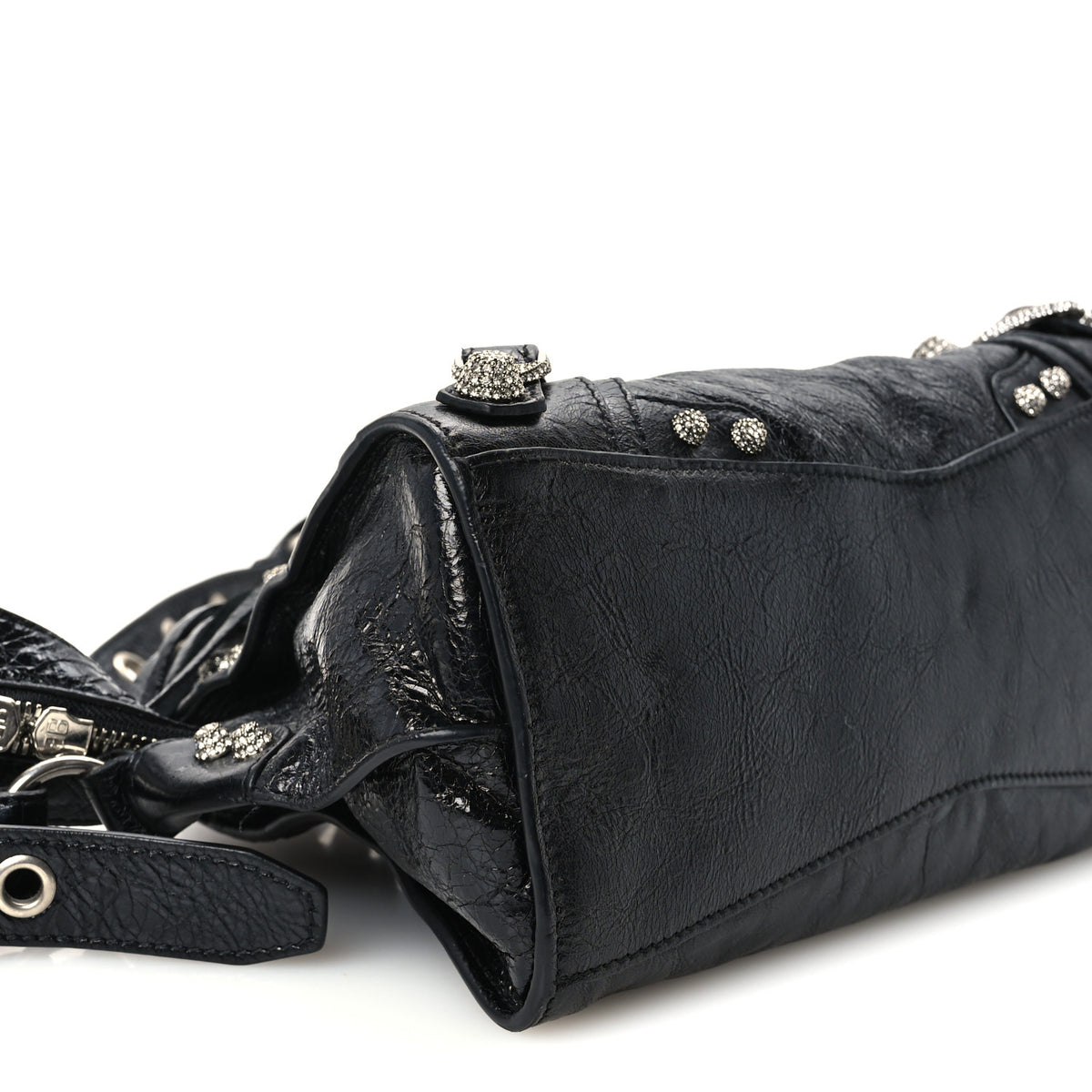 Agneau Arena Crystal Neo Cagole Handbag XS Black