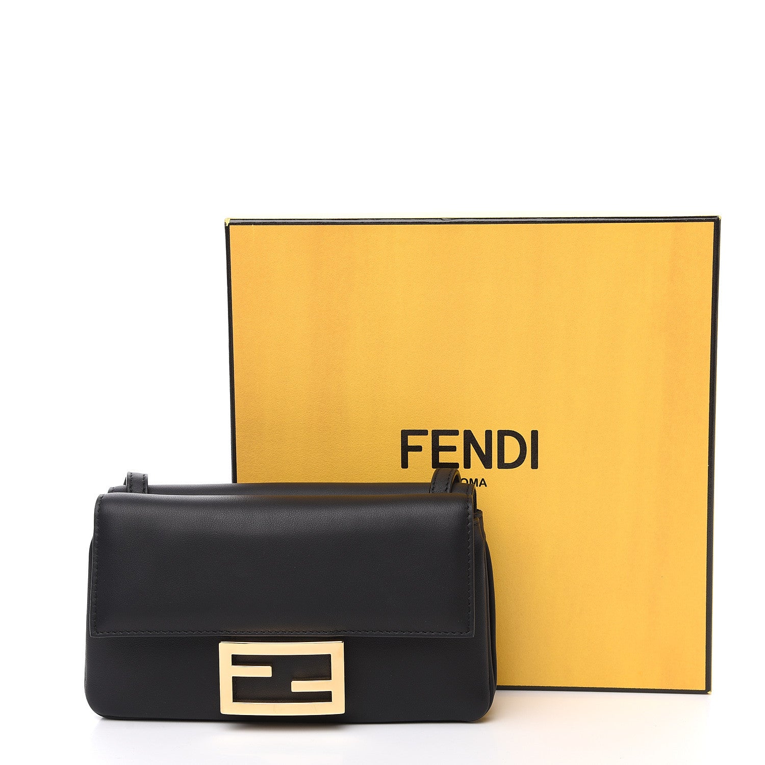 Fendi Vitello Grace Matte Duo Baguette Black 9 of 9
