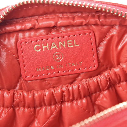 Chanel Caviar Quilted Small Curvy Pouch Cosmetic Case Red 6 of 8