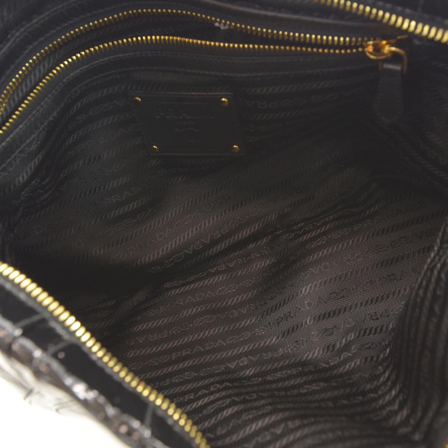 Vernice Stripes Clutch Black