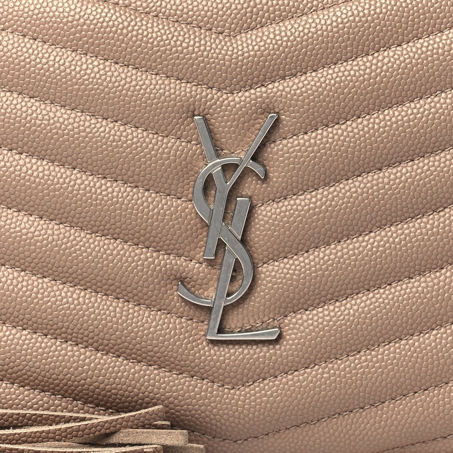 Grain De Poudre Matelasse Monogram Mini Lou Camera Bag Dark Beige