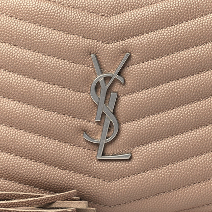 Saint Laurent Grain De Poudre Matelasse Monogram Mini Lou Camera Bag Dark Beige 8 of 11