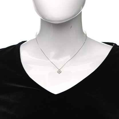 Van Cleef & Arpels 18K White Gold Diamond Sweet Alhambra Pendant Necklace 2 of 6