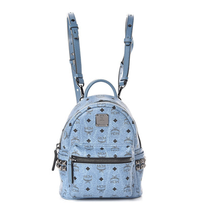 MCM Visetos Side Stud X-Mini Stark Bebe Boo Backpack Blue 1 of 8