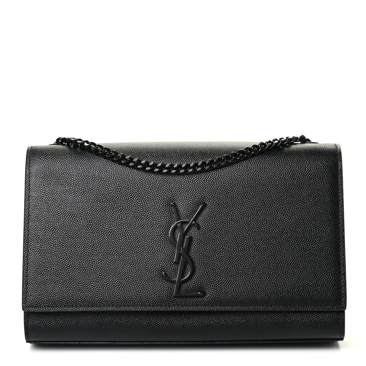 Saint Laurent Grain De Poudre Medium Classic Monogram Kate Satchel Black 1 of 4