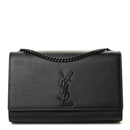 Saint Laurent Grain De Poudre Medium Classic Monogram Kate Satchel Black 1 of 4