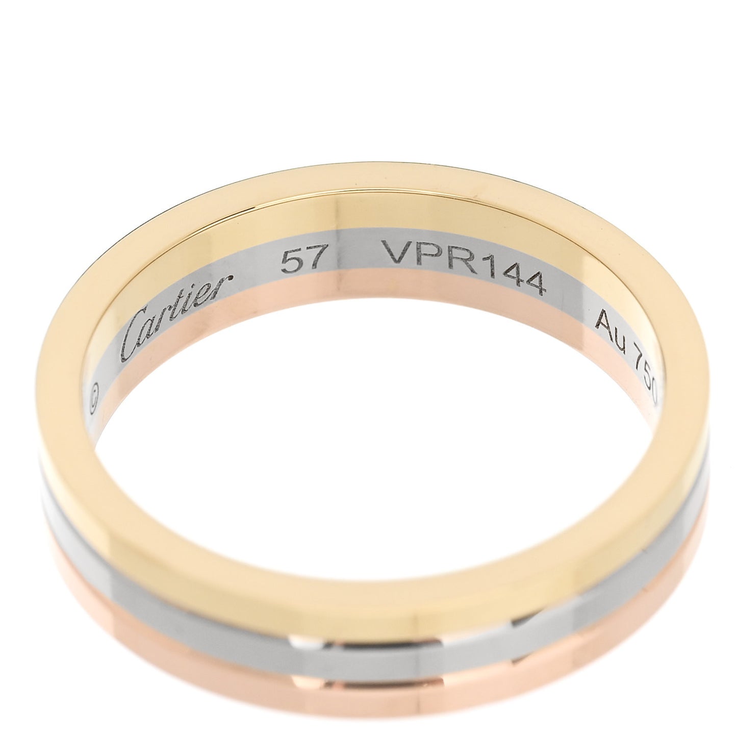 18K Pink White Yellow Gold 4.8mm Vendome Louis Cartier Wedding Band Ring 57 8