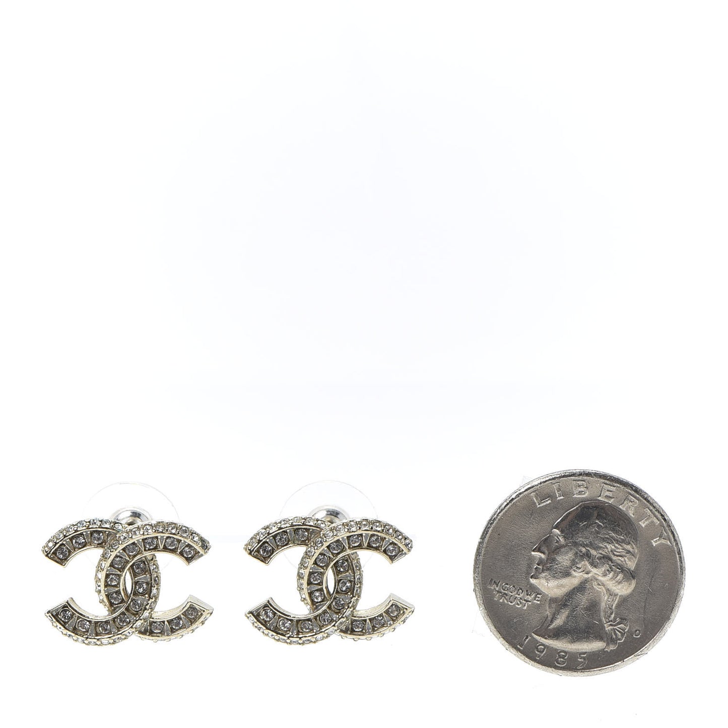 Crystal Timeless CC Earrings Light Gold