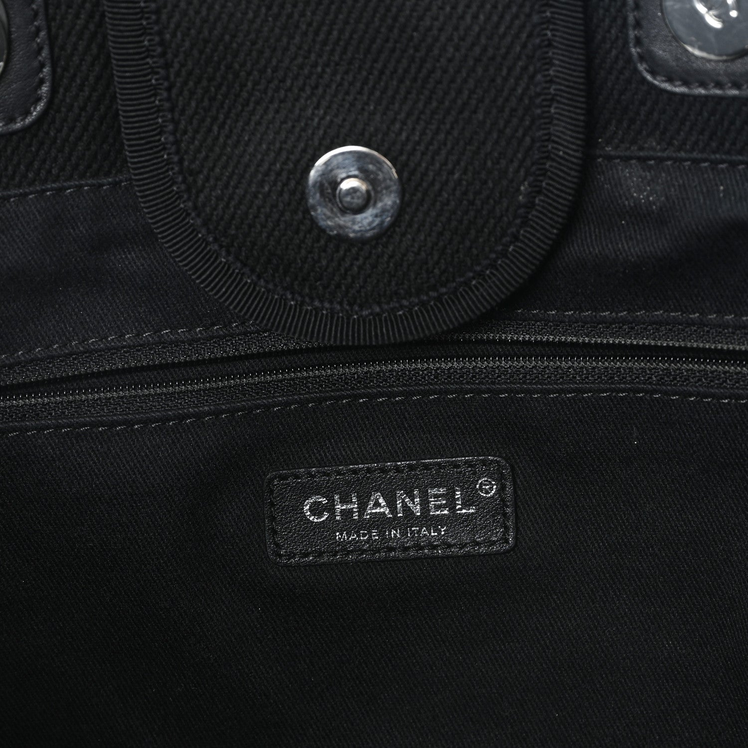 Chanel Canvas Pearl Medium Deauville Tote Black 6 of 10