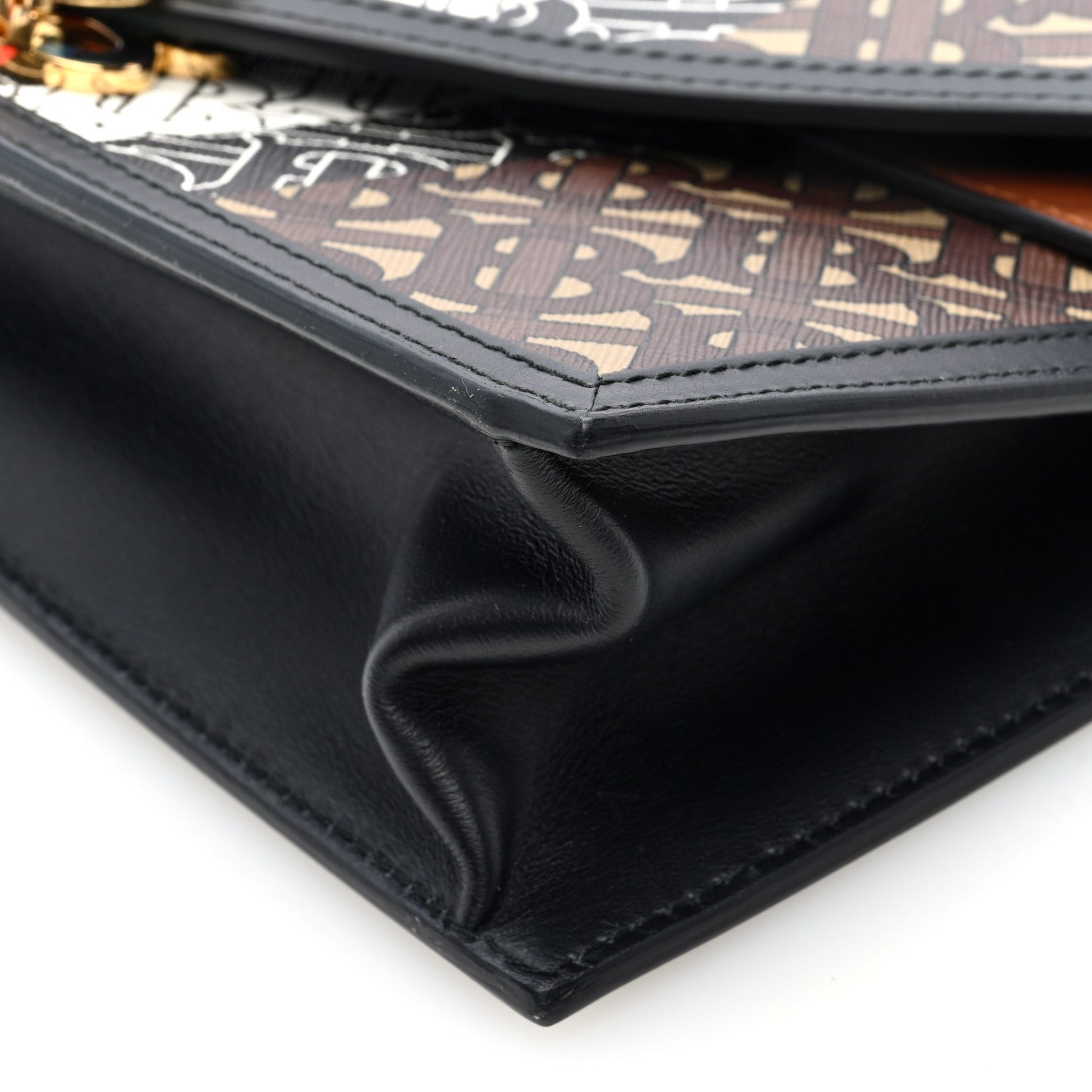 Burberry E-Canvas Monogram Stripe Small TB Envelope Clutch Bridle Brown 9 of 9