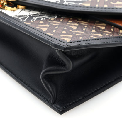 Burberry E-Canvas Monogram Stripe Small TB Envelope Clutch Bridle Brown 9 of 9