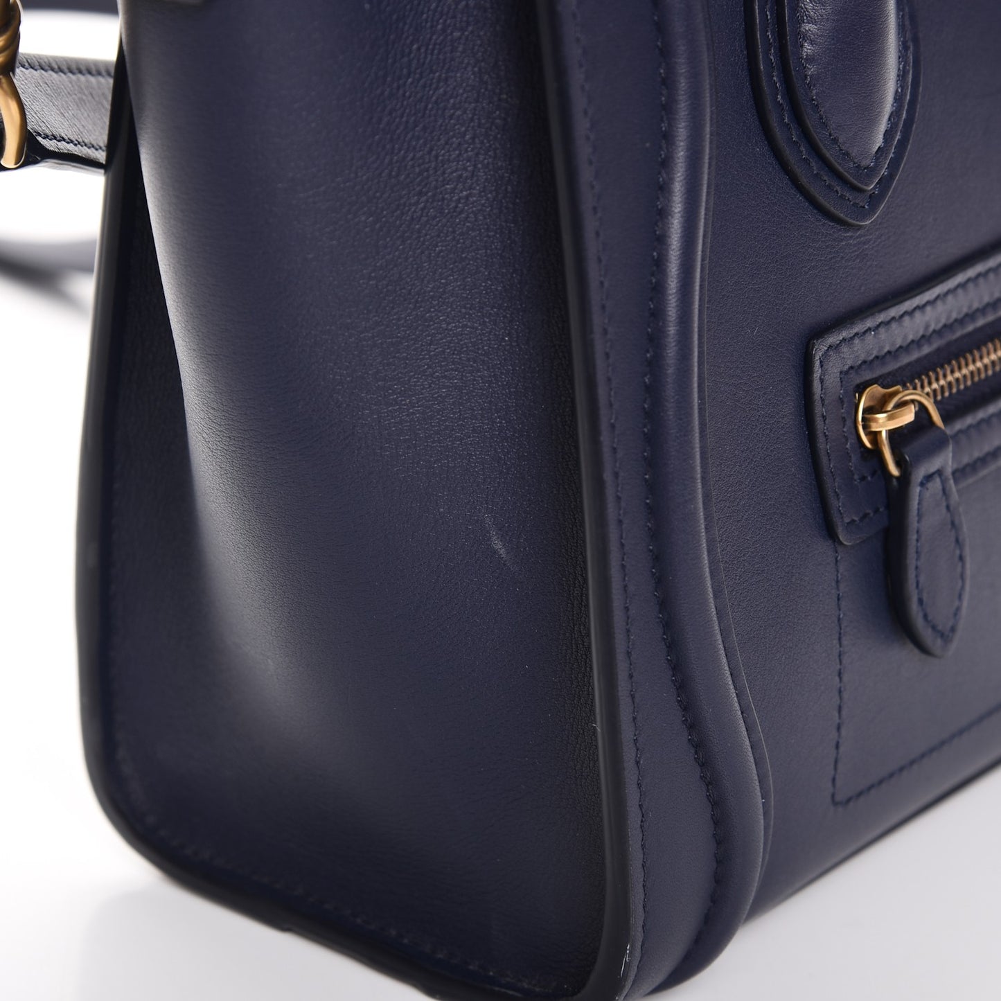 Smooth Calfskin Nano Luggage Navy Blue