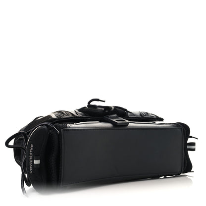 Balenciaga Faux Calfskin Fabric Medium Sneakerhead Top Handle Bag Black 4 of 11