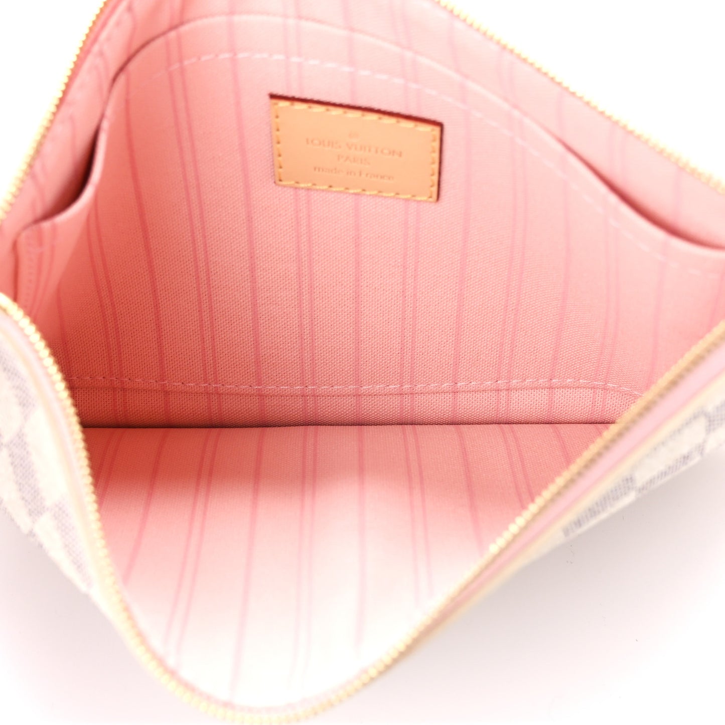 Damier Azur Neverfull MM GM Pochette Rose Ballerine