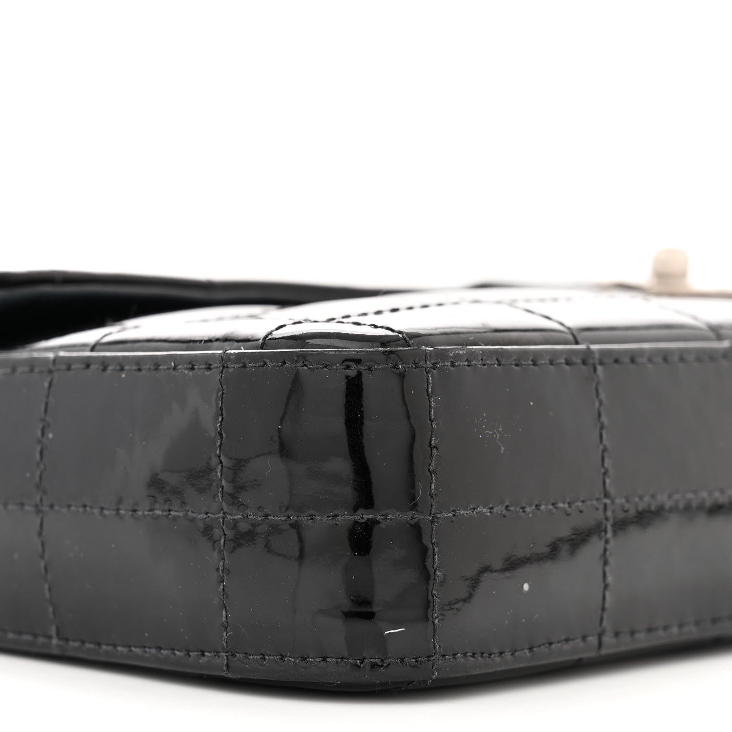 Chanel Patent Quilted East West Chocolate Bar Flap Black 9 of 15