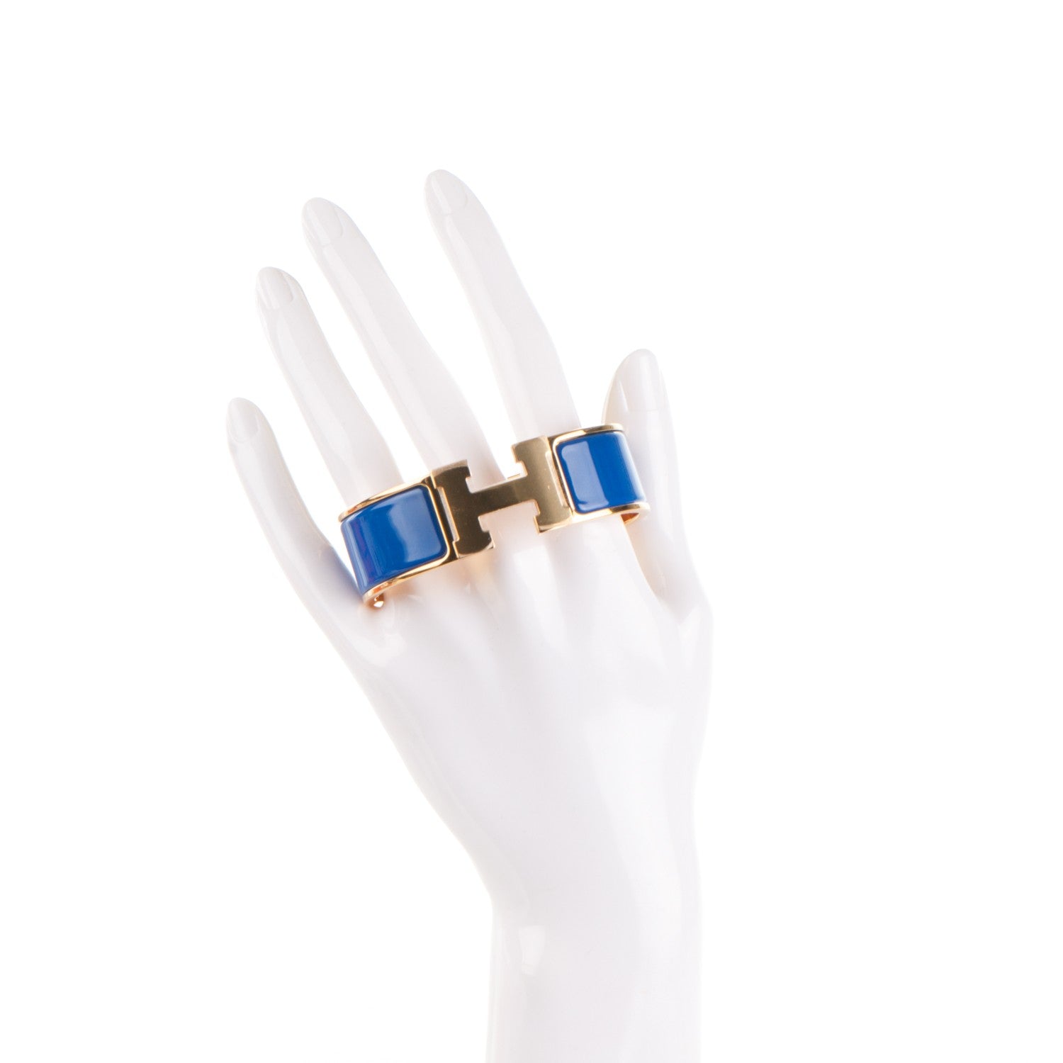 Hermes Enamel Wide Clic Clac H Bracelet GM Bleu Royal 2 of 5