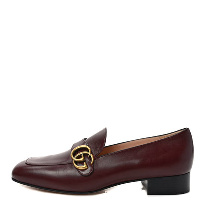 Gucci Malaga Kid Womens GG Marmont Loafers 40.5 Vintage Bordeaux 1 of 10
