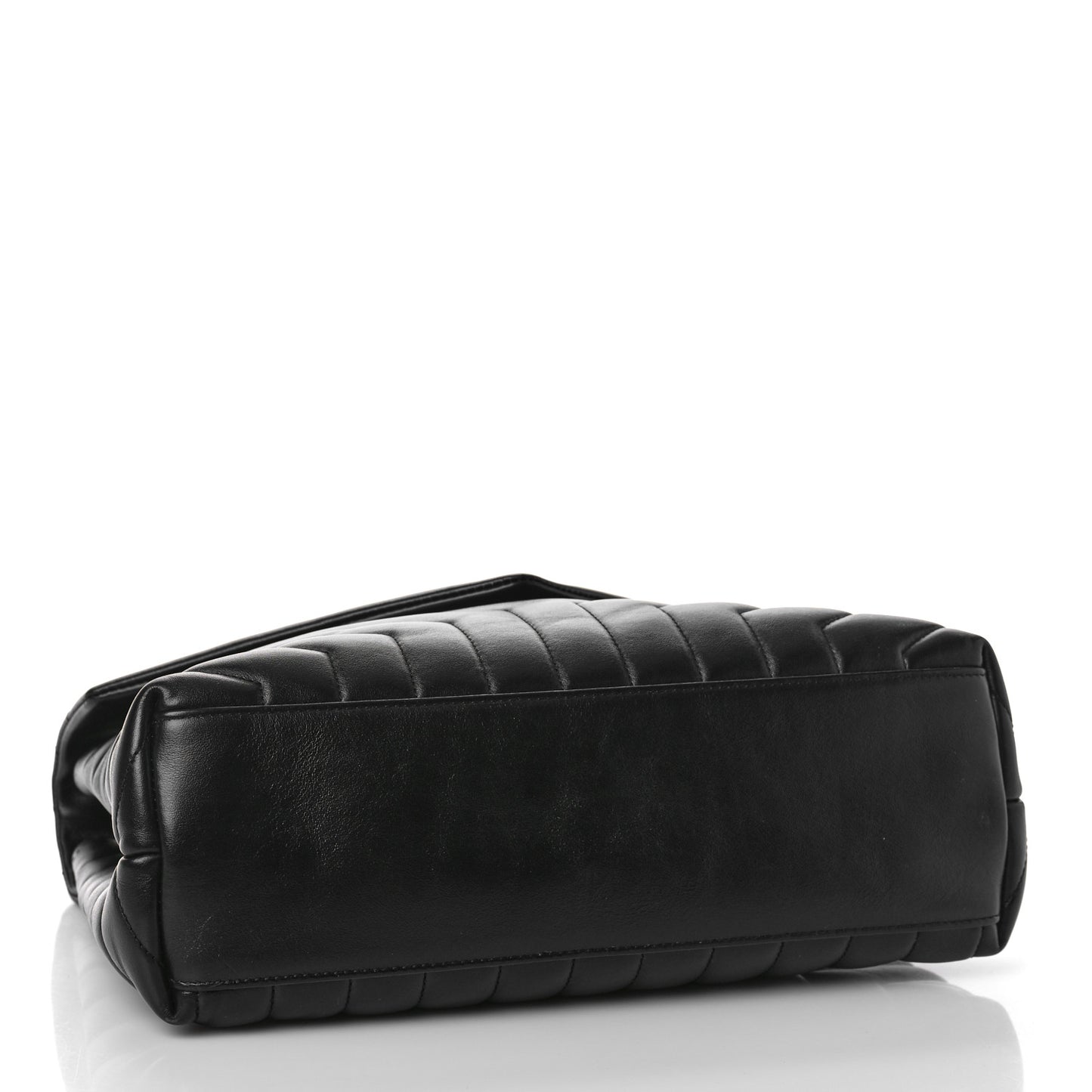 Calfskin Y Quilted Monogram Medium Loulou Chain Satchel Black