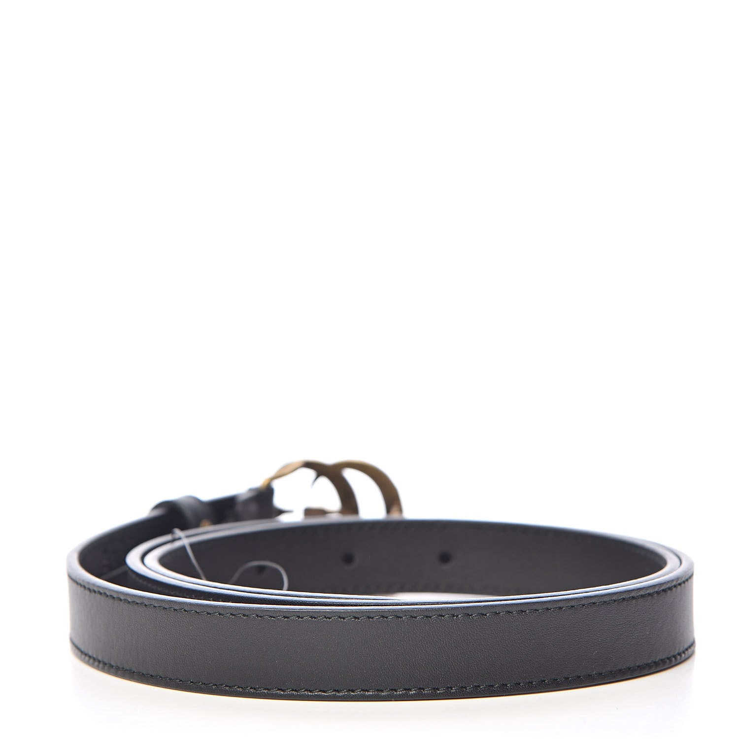 Gucci Calfskin Pearl Double G 20mm Belt 90 36 Black Cream 3 of 7