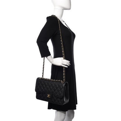 Chanel Caviar Quilted Jumbo Double Flap Black 2 of 11