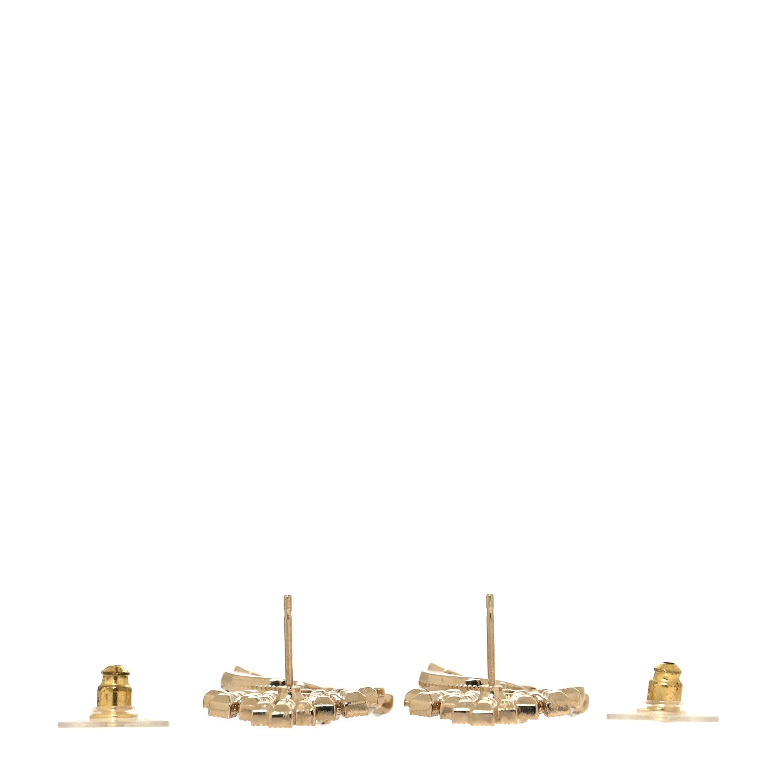 Chanel Resin Crystal Pearl CC Crown Drop Earrings Gold Black 4 of 5