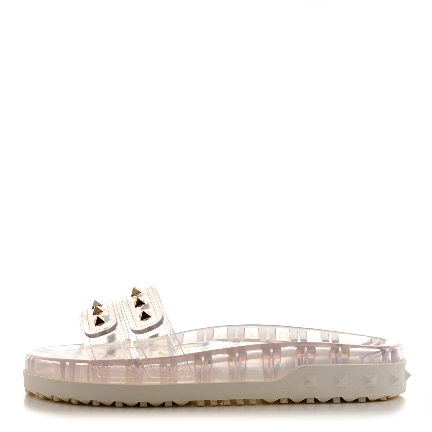 PVC Jelly Rockstud Slide Sandals 41 Clear